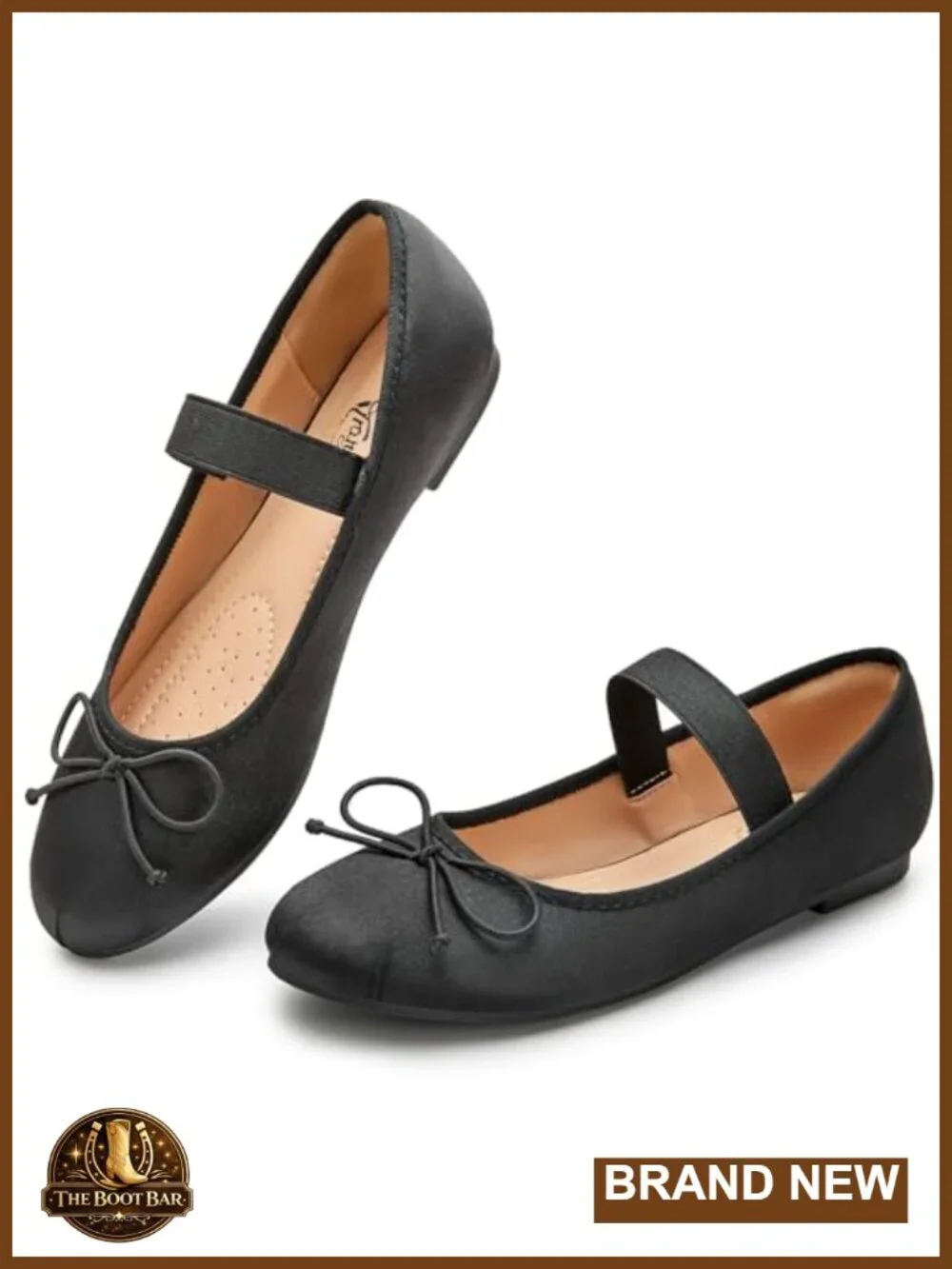 Silk Ballet Flats for Women Mary Jane Shoes Bowknot Elastic Strap Comfortable